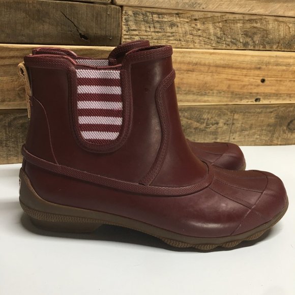 Sperry Oxblood Syren Cove Rubberized Chelsea Boot Size 7M - Picture 1 of 6